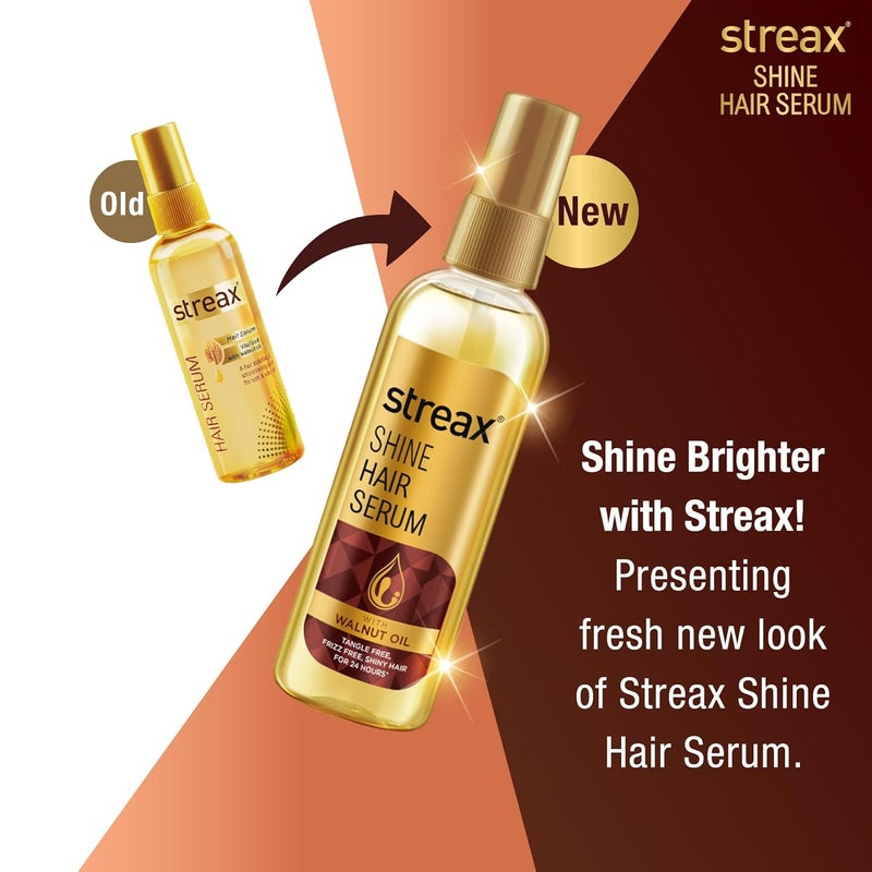 Streax Hair Serum 115ml Vitalized with Walnut Oil For Hair Smoothening Shine Hair Serum for dry frizzy hair for men and women - Image 2