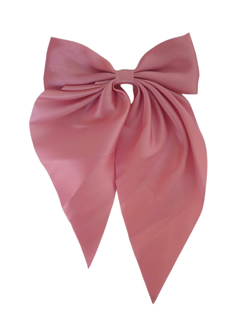 Polyester Single Layered Cashmere Hair Bow Barrette - Image 1