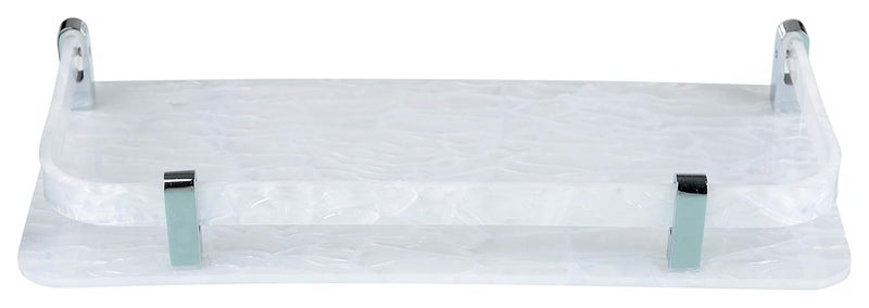 STIMULUS Acrylic Wall Mount Bathroom Shelf with Marble Patti Marble White Size6x18 Set of 3 pcs - Image 2