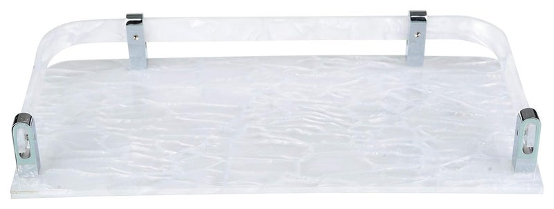 STIMULUS Acrylic Wall Mount Bathroom Shelf with Marble Patti Marble White Size6x18 Set of 3 pcs - Image 4