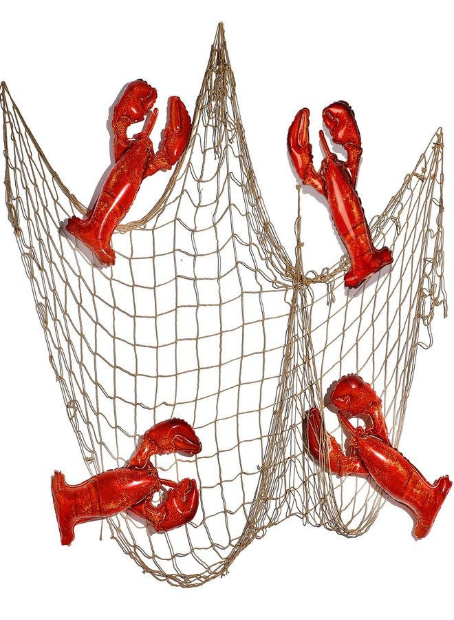 Silipull 5 Pcs Sea Animal Balloons Decorative Fish Net Set Crab Lobster Fish Foil Balloons Ocean Nautical Themed Party Decorations for Under The Sea Pirate Birthday Party Decorations(Crawfish) - Image 1