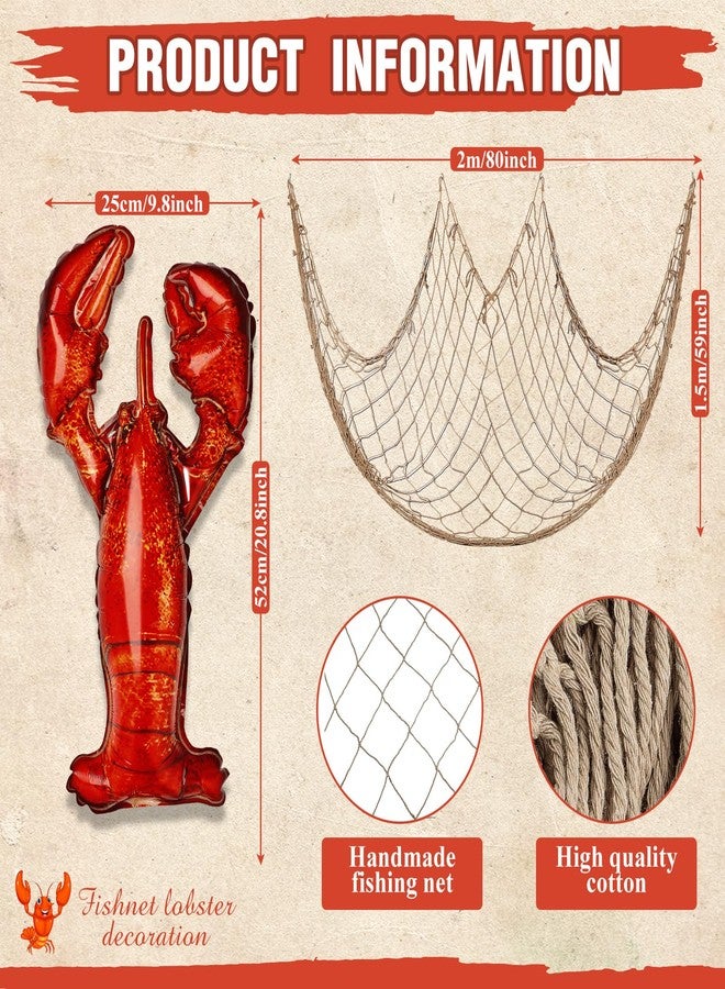 Silipull 5 Pcs Sea Animal Balloons Decorative Fish Net Set Crab Lobster Fish Foil Balloons Ocean Nautical Themed Party Decorations for Under The Sea Pirate Birthday Party Decorations(Crawfish) - Image 3
