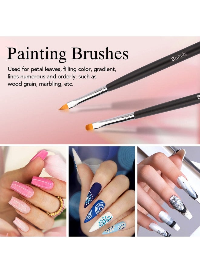 Banidy Nail Art Brushes for Gel Nail Art Nail Design Brush Tools Dual-Head Pen Painting Set Include Nail Extension Gel Brush Nail Art Liner Brush Nail Dotting Pen for DIY Manicure Gel Polish - Image 3