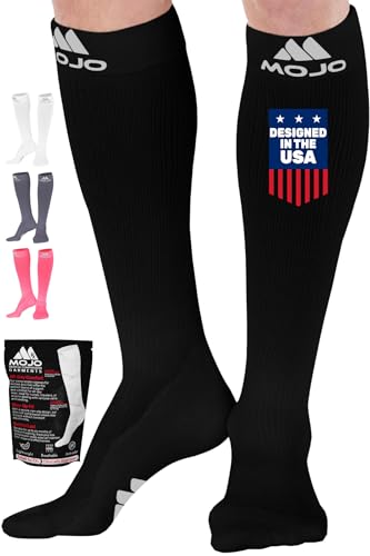 Mojo Compression Socks for Women and Men 2030mmHg Knee High Extra Wide Calf Medical Compression Stockings for Bariatric Varicose Veins Circulation Black 4XLarge M809 - Image 2