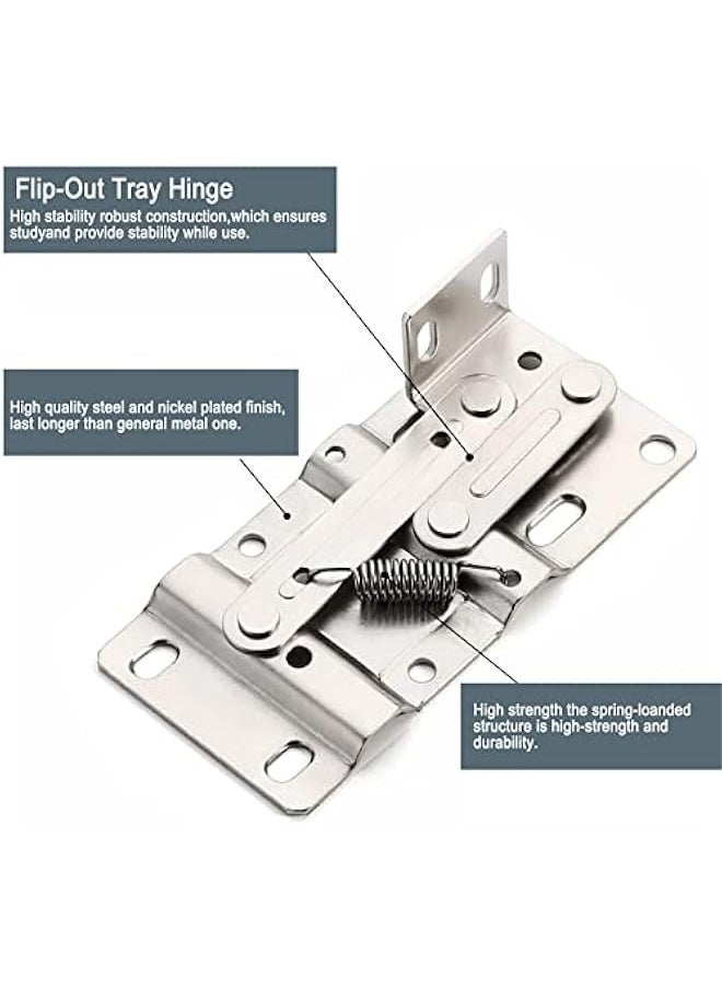 Dumping Tray Hinges，Flip-Out Tray Hinge，Cabinet Organizer Spring Hinges，Sink Drawer Tip Out Tray Kit，Standard Sink Hinges Scissor Hinges 45 Degree Pivot Hinge for Sink Base Tip-Out Trays2pcs(Steel)