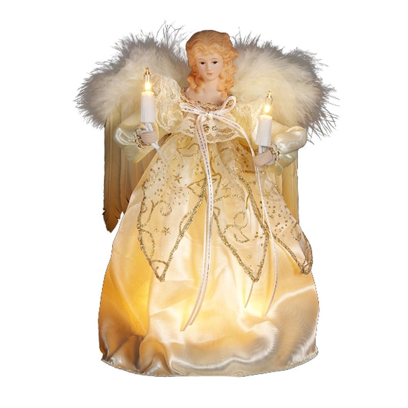 Kurt S. Adler Kurt Adler 10Light 9Inch Ivory and Gold Angel Treetop 