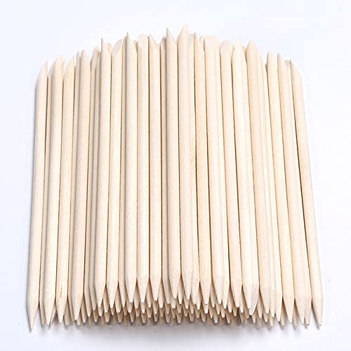 HOOMBOOM 100Pcs Orange Wood Sticks for Nails, HOOMBOOM Double Sided Cuticle Pusher Remover Nail Art Manicure Pedicure Tool for Manicure Pedicure - Image 3