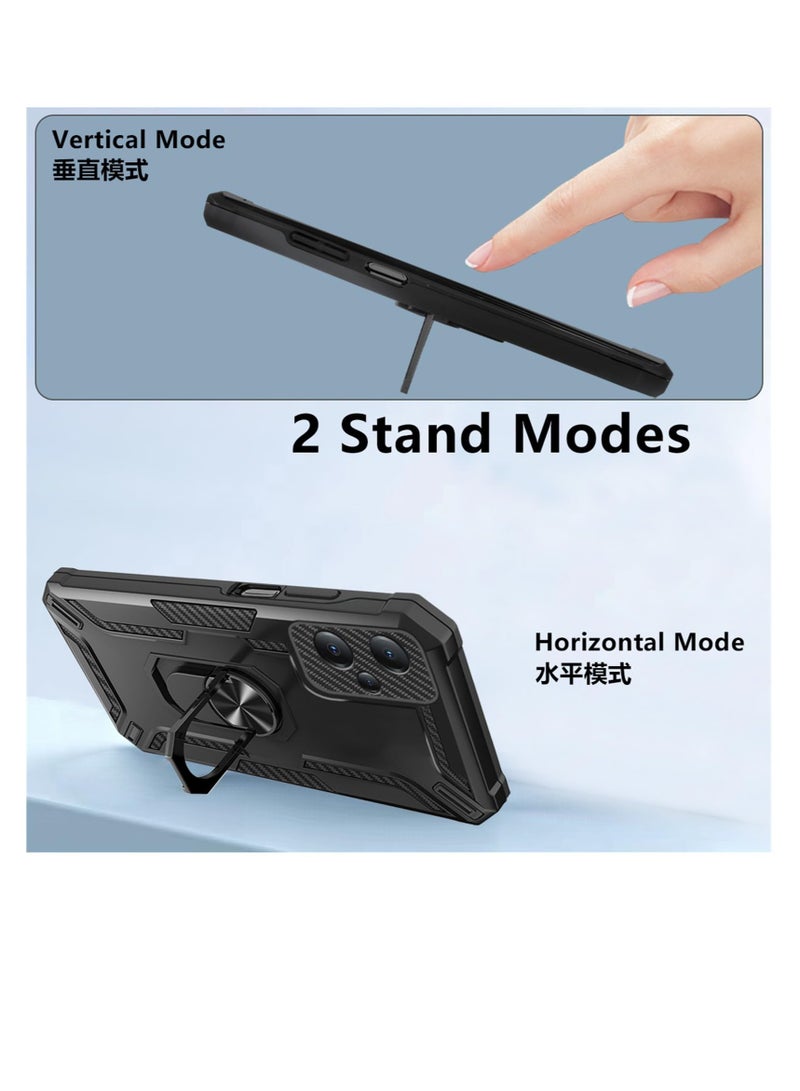 Excefore Military Grade Heavy Duty Shockproof Case for Xiaomi Redmi Note 12 5G /Poco X5, 360° Rotation Ring Holder Military Grade Shockproof Cover, for Xiaomi Redmi Note 12 5G /Poco X5 LB (Black) - Image 5