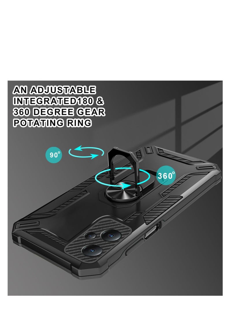 Excefore Military Grade Heavy Duty Shockproof Case for Xiaomi Redmi Note 12 5G /Poco X5, 360° Rotation Ring Holder Military Grade Shockproof Cover, for Xiaomi Redmi Note 12 5G /Poco X5 LB (Black) - Image 3