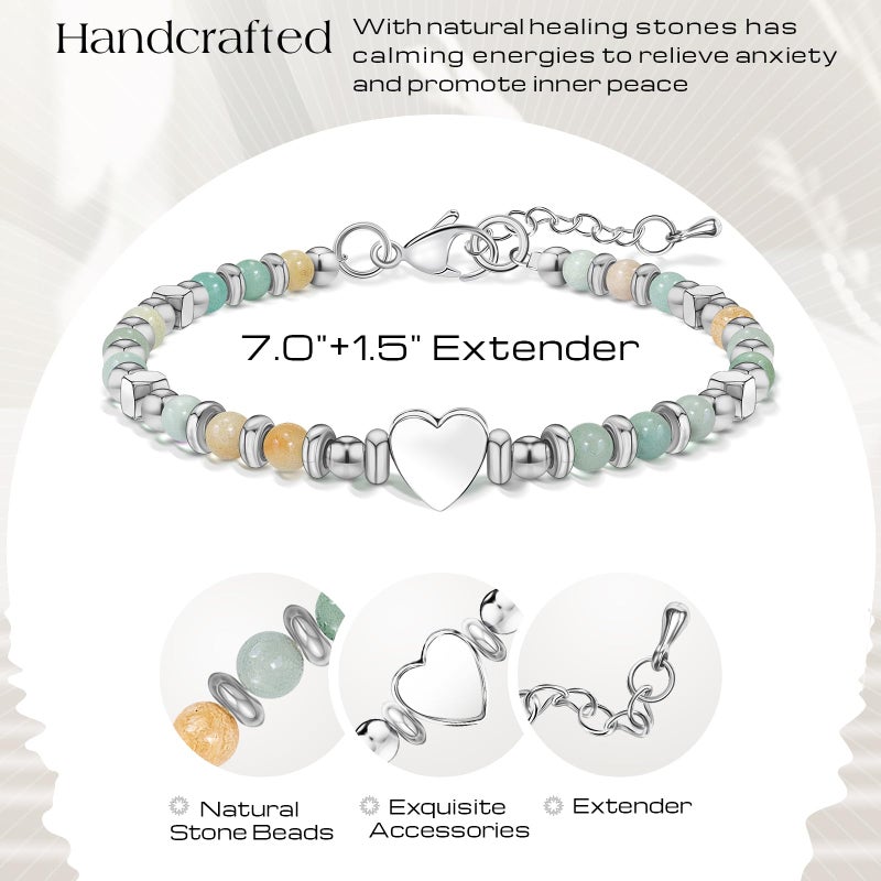 ZOKCC Inspirational Gifts Bracelets for Women: Healing Natural Stone Beaded Bracelets - Valentines Mothers Day Birthday Graduation Christmas Gifts for Women Friends Mom Daughter Sister Bestie - Image 3