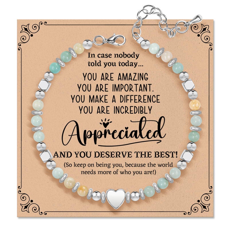 ZOKCC Inspirational Gifts Bracelets for Women: Healing Natural Stone Beaded Bracelets - Valentines Mothers Day Birthday Graduation Christmas Gifts for Women Friends Mom Daughter Sister Bestie - Image 1
