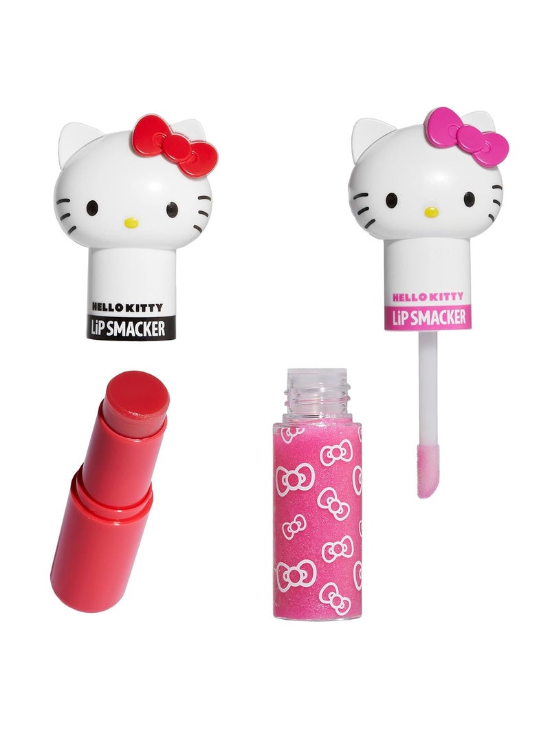 Lip Smacker Lip Smacker Lippy Pals Swirls, Sanrio Hello Kitty, Flavored Moisturizing & Smoothing Soft Shine Lip Balm, Hydrating & Protecting Fun Tasty Glossy Finish, Cruelty-Free & Vegan - Cheerful Cherry, Kiwi  - Image 2