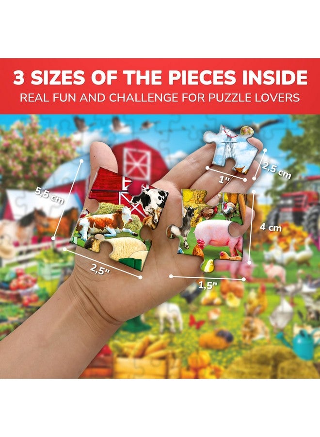 QUOKKA 100 Piece Puzzles for Kids Ages 4-6 - Floor Kids Puzzles Ages 6-8 Year Old - Toy for Learning Farm Animals for 8-10 yo - Jigsaw Toddler Game for Boy and Girl Ages 3-5 - Image 4