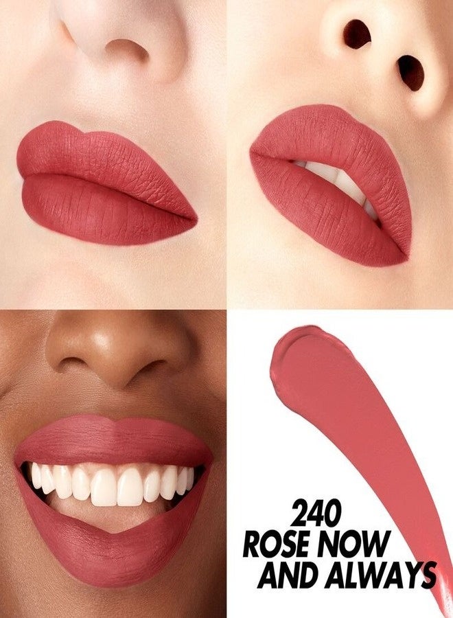 MAKE UP FOR EVER Rouge Artist For Ever Matte 24HR Longwear Liquid Lipstick 4.5ml – Shade 240 Rose Now and Always (Intense Coral Rose) – Transfer-Proof, High-Pigment, Comfortable Matte Lip Color - Image 2
