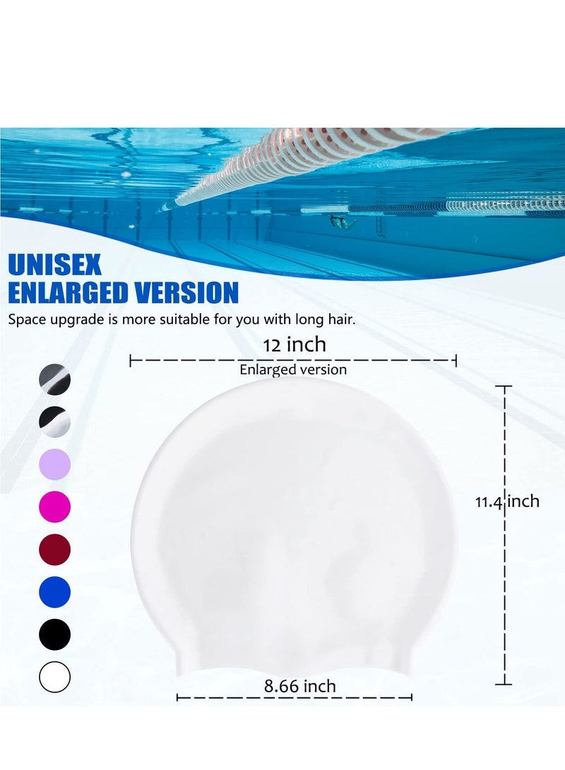 SYOSI Silicone Swim Cap for Women Men Extra Large Special Design Swimming Cap Waterproof Bathing Cap Swim Hat for Very Long Hair Braids Thick Curly Hair Keep Your Hair Dry - Image 3