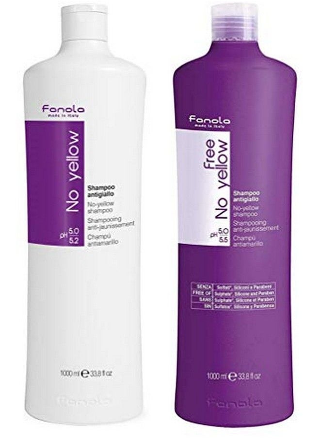 FANOLA - No Yellow Shampoo And No Yellow Vegan Shampoo Package (1000 Ml) - Image 1