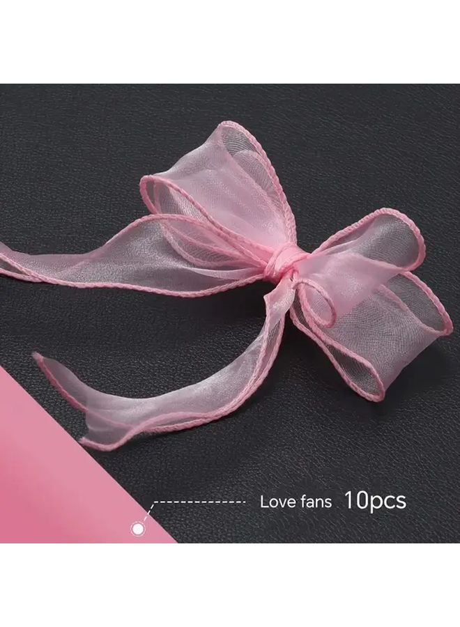 Handcrafted Satin Ribbon Bows Seaweed Color For Gift Wrapping Wedding DIY Crafts - Image 3