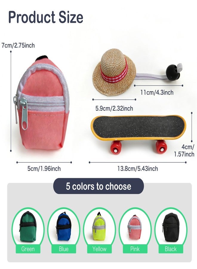 hokable 3 Pack Bearded Dragon Toy Set Includes a Bearded Dragon Backpack, an Adjustable hat, and a mini Skateboard Toy, for Small Reptile Pets Such as Lizards, Hamsters, Parrots, and Turtles.（Pink） - Image 2