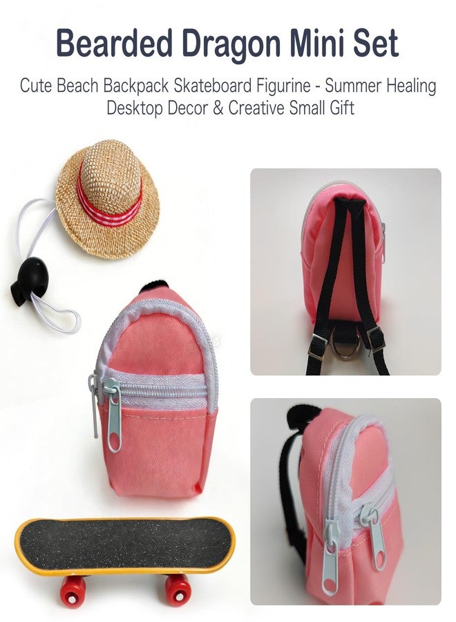 hokable 3 Pack Bearded Dragon Toy Set Includes a Bearded Dragon Backpack, an Adjustable hat, and a mini Skateboard Toy, for Small Reptile Pets Such as Lizards, Hamsters, Parrots, and Turtles.（Pink） - Image 3