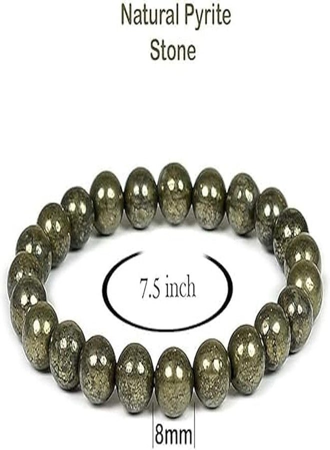 CALMING CRYSTALS Original Pyrite Bracelet Certified AAA+ Quality Golden Pyrite Bracelet Lab tested Original Money Magnet Bracelet 21 days effect Money,Growth,Abundance,Health Pyrite Pirate Bracelet - Image 2