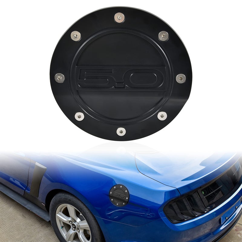 KEWISAUTO Gas Tank Cap Cover for Ford Mustang GT 20152020 Fuel Filler Door Cover Fuel Gas Cap for 20152020 Ford Mustang GT Exterior Decoration Accessories Black - Image 2