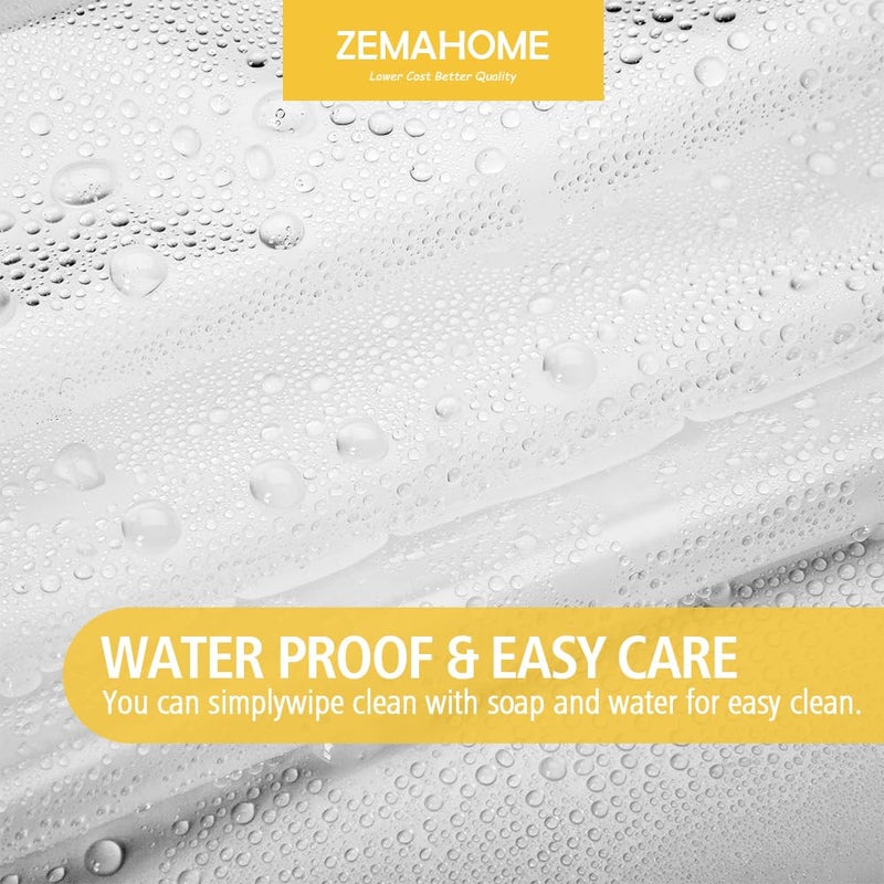 ZEMAHOME ستارة دش زيمهوم شفافة من بلاستيك PEVA خفيف الوزن 72" x 72" مع حلقات معدنية مقاومة للصدأ ومغناطيس مثقل - Image 3