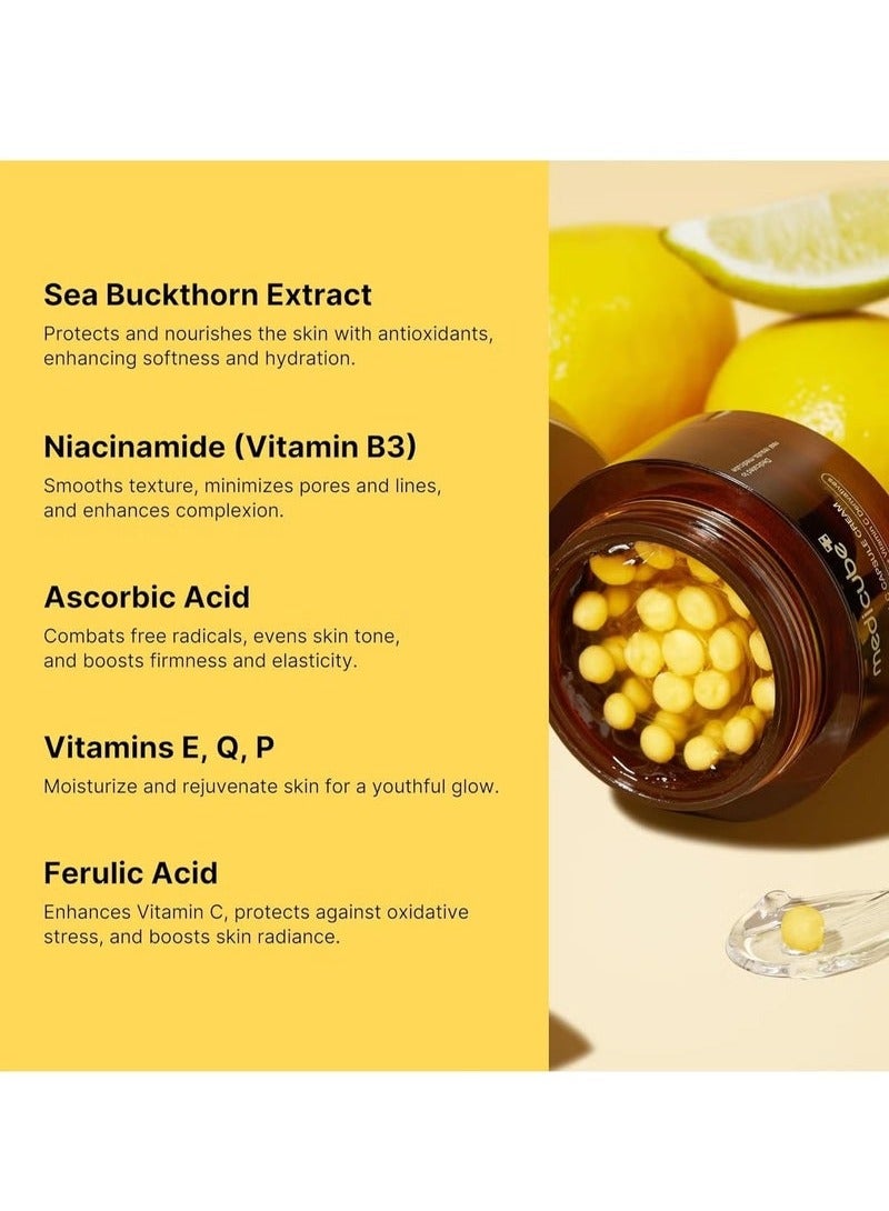 ميديكيوب Medicube Deep Vitamin C Capsule Golden Capsule Moisturizer ، كبسولات شحمية للتجاعيد ، إشراق الجلد ، هلام شفاف لترطيب التوهج ، العناية بالبشرة الكورية 1.94 أوقية - Image 3