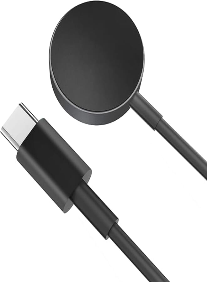 شاحن بديل من سبائك الألمنيوم USB C لساعات جالاكسي متوافق مع سامسونج جالاكسي ووتش 5 برو/5/4/4 كلاسيك/3/أكتيف 2/أكتيف، قاعدة شحن لاسلكية محمولة بطول 3.3 قدم…