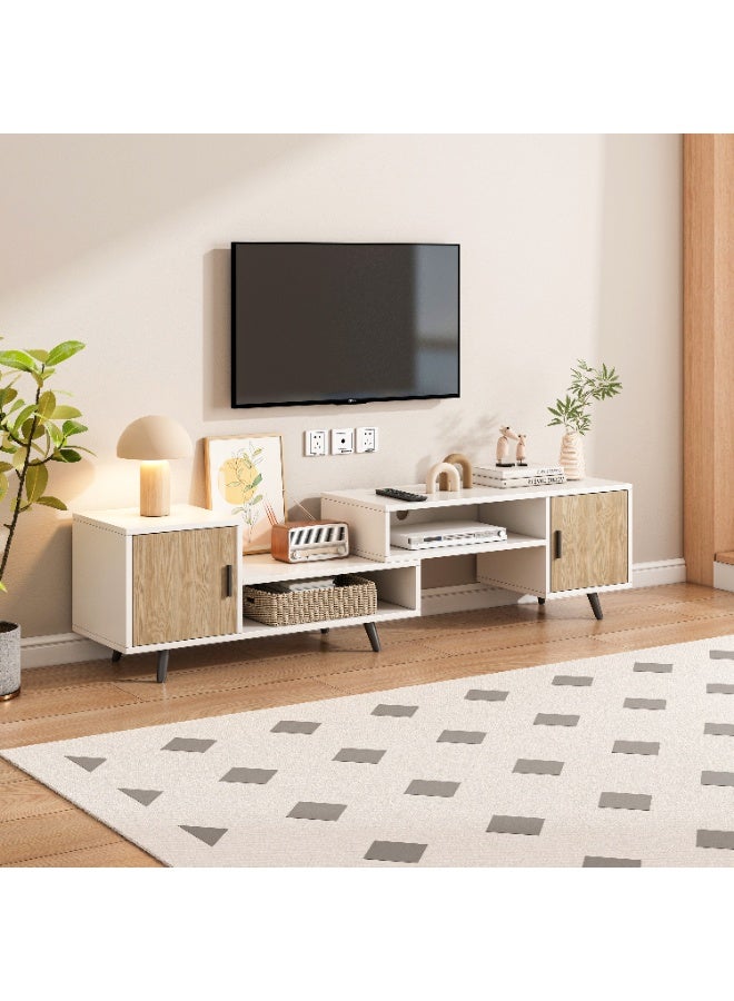NEWLAN 140-175cm TV Stand with Storage, Modern Entertainment Center, 2-in-1 Extendable TV Stand for Living Room, Office, Bedroom. - Image 1