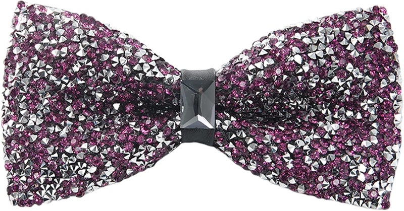 Man of Men Rhinestone Bow Ties for Men - Pre Tied Sequin Bowties Men with Adjustable Length, Jewel Bow Tie - Image 1