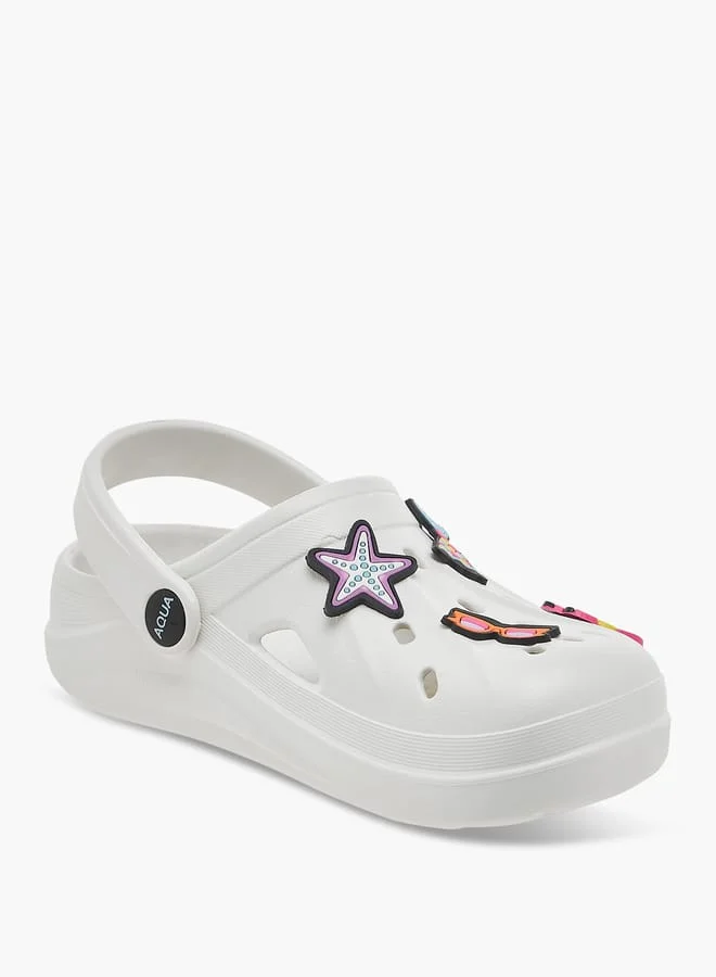 Aqua Girls Accent Detail Slip-On Clogs