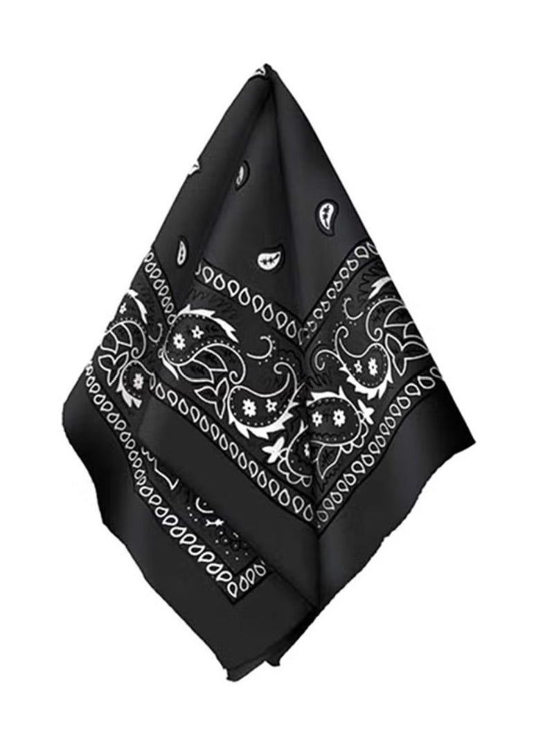 3 قطع من أوشحة رعاة البقر متعددة الأغراض بطبعة بيزلي، وشاح معصم للجنسين، وشاح رأس، سوار معصم، للبالغين والأطفال، لون أسود - Image 4