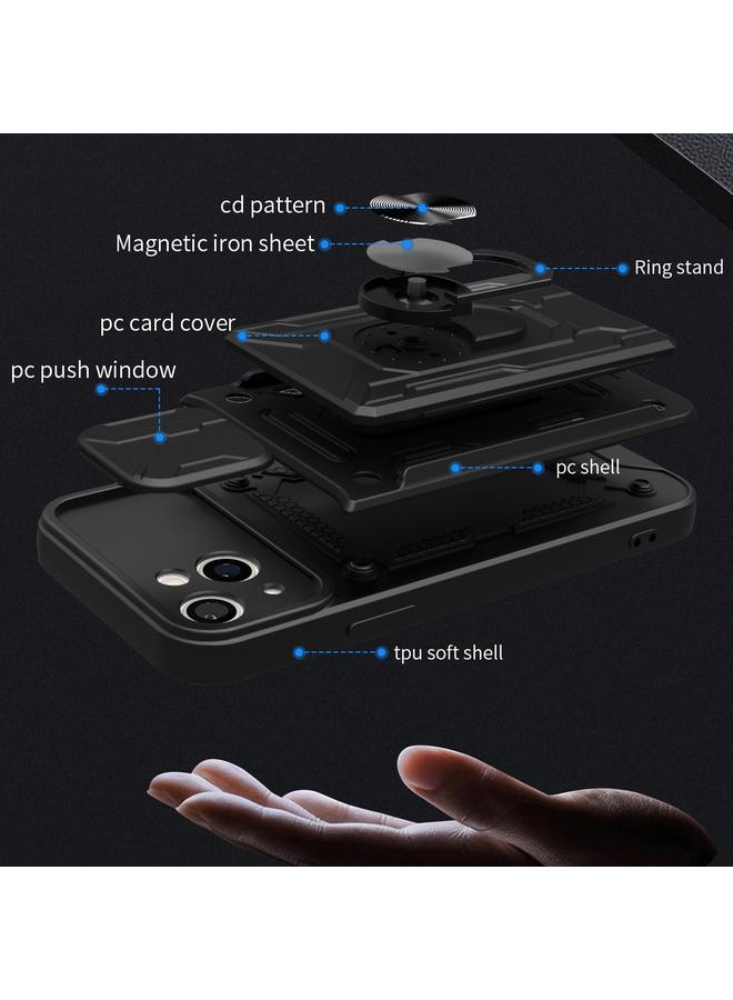 S-TOP Case For iPhone 15 Plus Sliding Camshield TPU+PC Phone Case with Card Slot - Image 5