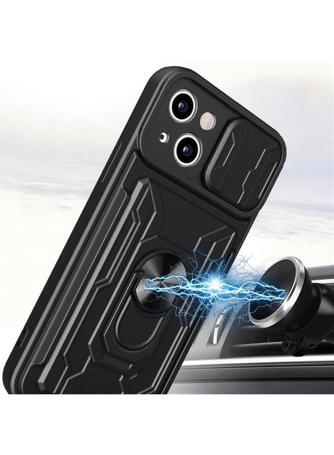 S-TOP Case For iPhone 15 Plus Sliding Camshield TPU+PC Phone Case with Card Slot - Image 4