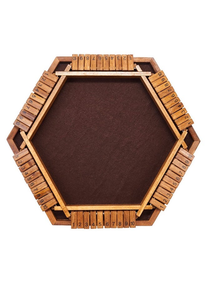 Vamslove Vamslove Shut The Box Dice Game Wooden Board (L15 x W13) for 1 2 3 4 5 6 Player, 6 Sided 10 Numbers Math Games with 16 Dices for Kids Adults(Instructions Included)  - Image 5