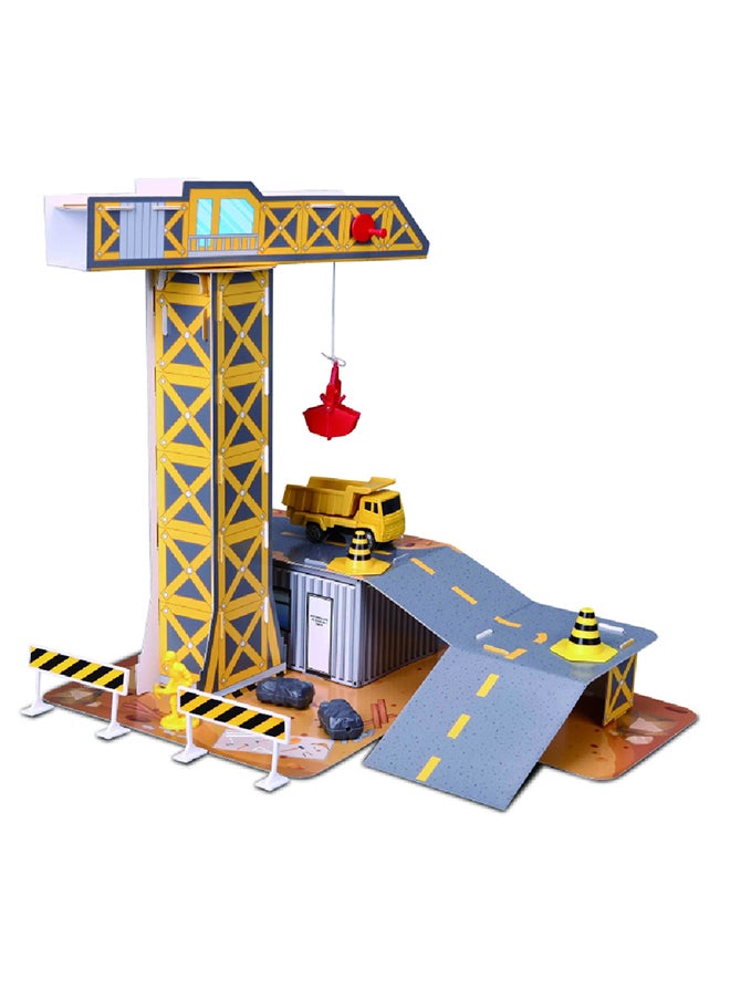 Maisto - 1/43 - Accessories - Diorama - Set Build Construction With Truck - Yellow Grey - Image 1