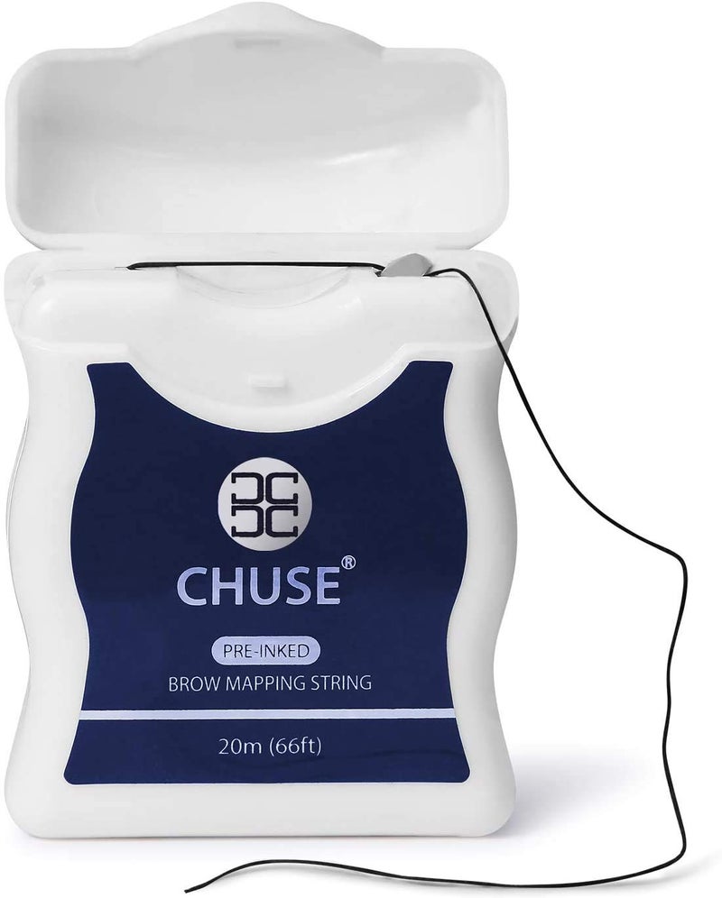 CHUSE Brow Mapping String for Microblading  PreInked  66ft 20m 1 mm Fine Bamboo Charcoal Thread