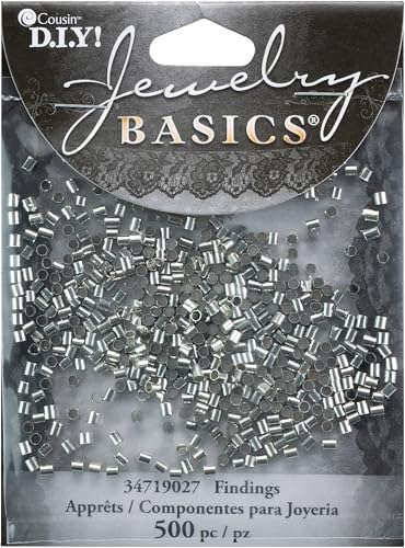 Cousin Jewelry Basics 500-Piece Crimp Tube, Silver, 2mm - Image 1