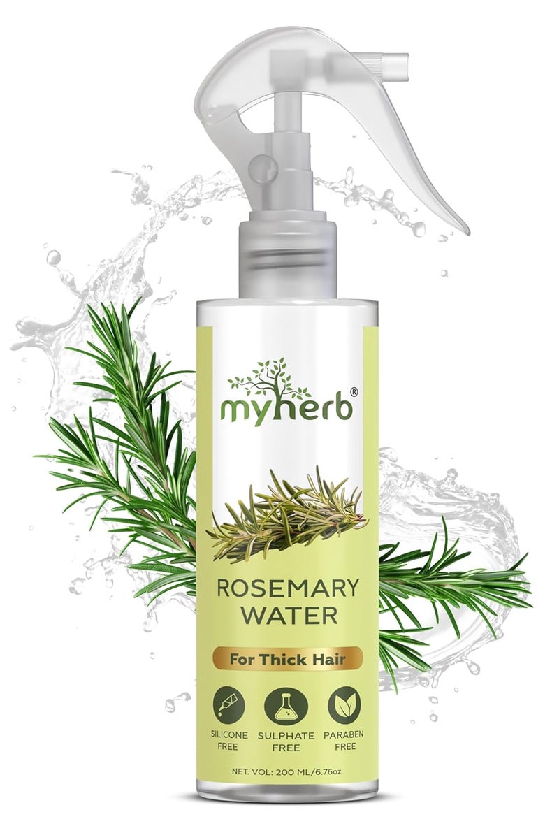 MYHERB Rosemary Water Hair Spray 200 Ml 100 Pure Natural And Originol Rosemary Hair Mist Hair Spray For RegrowthHelps Reduce HairfallStrengthens Hair Suitable For All Hair Types - Image 1