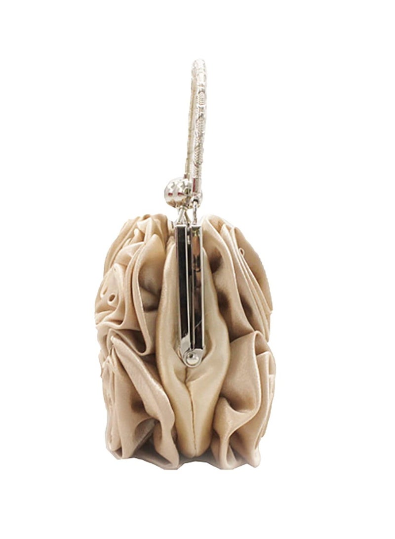 SYOSI Women Evening Clutch Bag Floral Satin Purses Detachable Strap Clutch Bag Floral Clutch Bag Detachable Strap Purses Floral Clutch Bag for Wedding, Party, Prom - Image 3