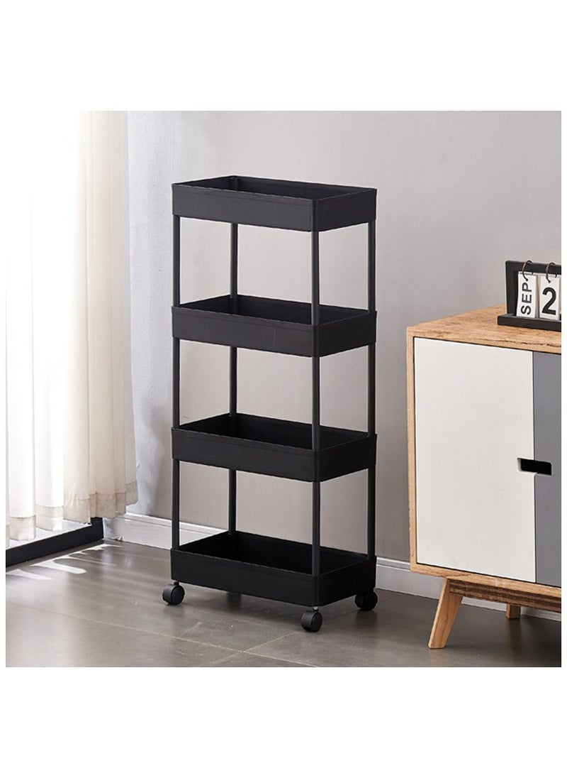 Arabest 4 Tier Slim Storage Cart, Bathroom Storage Cart Organizer Bathroom Cart with Wheels for Bathroom, Bedroom, Kitchen Laundry Narrow Places  - Image 1