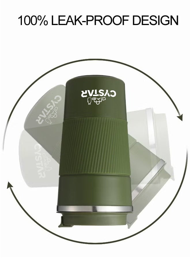 سيستار كوب القهوة السفر 510ML / 17oz الفولاذ المقاوم للصدأ الفراغ الجليد والمشروبات الساخنة معزولة الكأس للمكتب المنزلي في الهواء الطلق أعمال السيارة الخضراء - Image 2