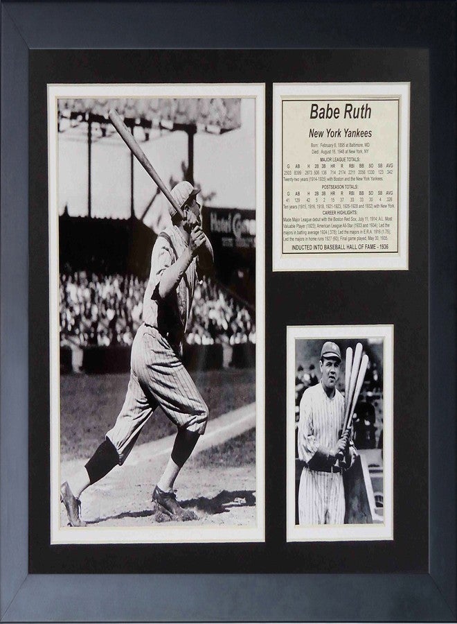لوحة صور مجمعة مؤطرة بعنوان "Babe Ruth Swing" بعنوان "الأساطير لا تموت"، مقاس 11 × 14 بوصة
