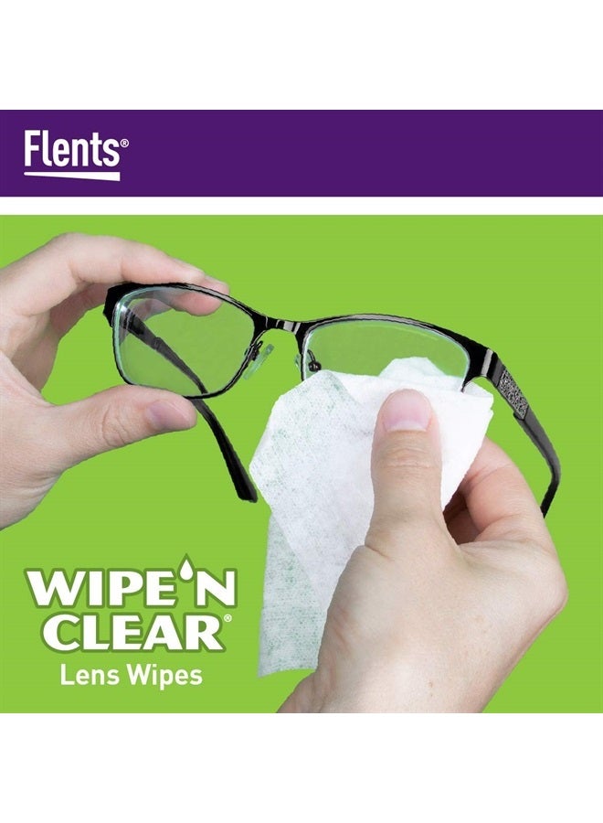 Flents Wipe'N Clear Lens Wipes Anti Streak Fast Drying, White, 150 Count, Made in the USA - Image 3