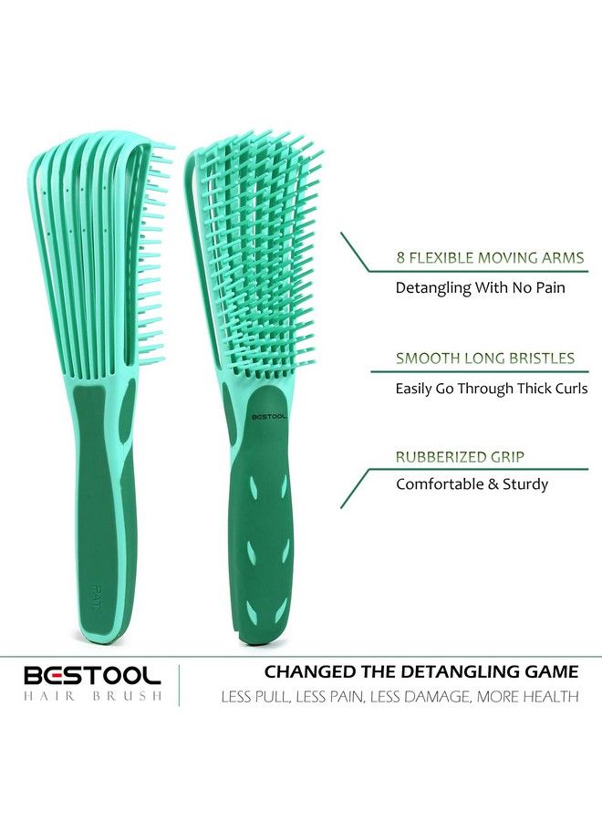 BESTOOL Detangling Brush For Black Natural Hair Detangler Brush For Natural Black Hair Curly Hair Afro 3/4Abc Texture Faster N Easier Detangle Wet Or Dry Hair With No Pain (Green) - Image 3