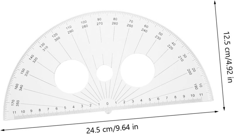 NUOBESTY Protractor Plastic Protractor for Geometry Angle Measurement Tool School Supplies Student Stationery - Image 3