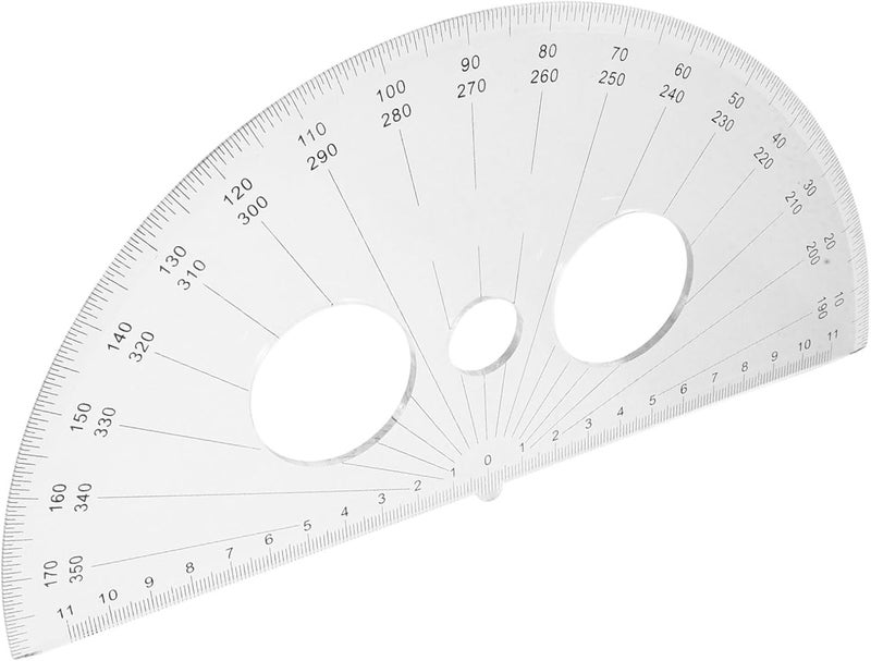 NUOBESTY Protractor Plastic Protractor for Geometry Angle Measurement Tool School Supplies Student Stationery - Image 1
