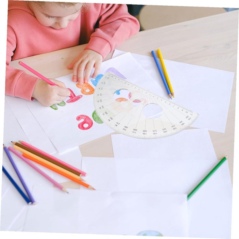 NUOBESTY Protractor Plastic Protractor for Geometry Angle Measurement Tool School Supplies Student Stationery - Image 4