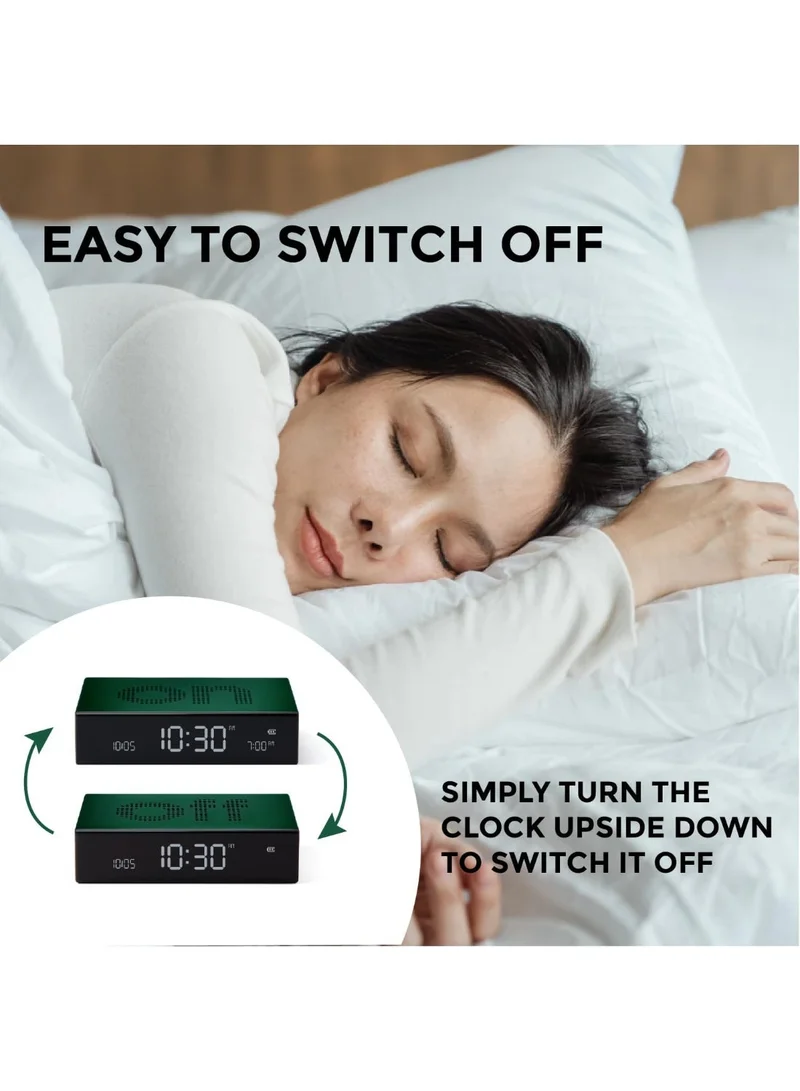 LEXON RED Flip Premium Reversible Rechargeable Alarm Clock With LCD Screen  | Best Price UAE