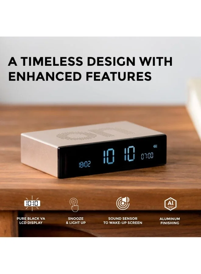 LEXON RED Flip Premium Reversible Rechargeable Alarm Clock With LCD Screen  | Best Price UAE